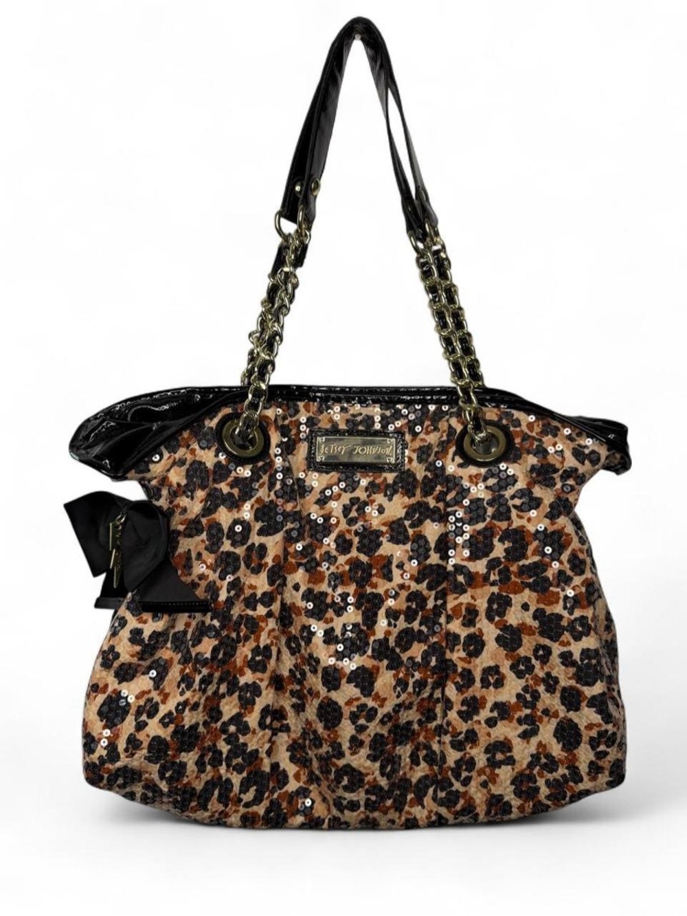 Y2K Betsey Johnson leopard print sequin purse🖤
